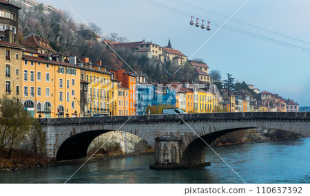 Cable car is transportation landmark of Grenoble in France Cable car is transportation landmark of Grenoble in France 110637392