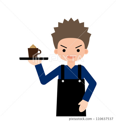 Male clerk carrying coffee 110637537
