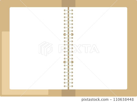 Illustration of a beige binder and a plain loose-leaf notebook Illustration of a beige binder and a plain loose-leaf notebook 110638448