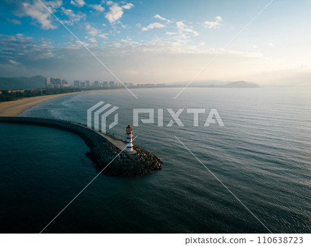 Beautiful landscape of lighthouse in the sunrise Beautiful landscape of lighthouse in the sunrise 110638723