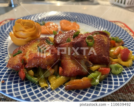 Healthy Lunch With Basa fillet fish fried with Capsicum and little oil. Eating healthy Lunch : Vancouver, British Columbia, Canada - January Healthy Lunch With Basa fillet fish fried with Capsicum and little oil. Eating healthy Lunch : Vancouver, British Columbia, Canada - January 110639492