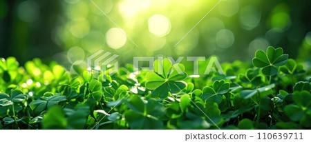 Green Clover Leaf Isolated on Blurred Background Symbol of St. Patrick's Day Green Clover Leaf Isolated on Blurred Background Symbol of St. Patrick's Day 110639711