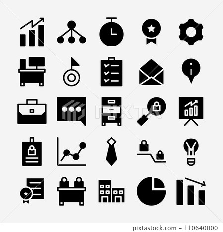 Human Resources Glyph Icon Set Human Resources Glyph Icon Set 110640000