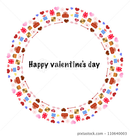 Valentine frame with colorful heart pattern 110640003