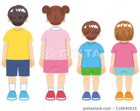 Illustration material of a child's back view 110640018