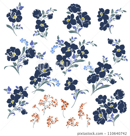 描繪可愛花朵的花卉素材合集, 描繪可愛花朵的花卉素材合集, 110640742