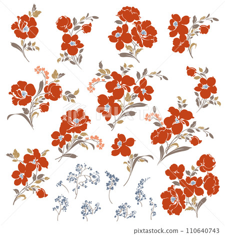 描繪可愛花朵的花卉素材合集, 描繪可愛花朵的花卉素材合集, 110640743