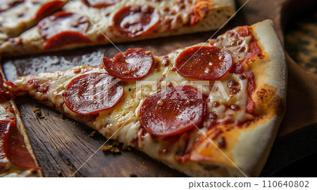 Pizzeria Perfection, Delicious Italian Pizza with Melted Mozzarella and Pepperoni, Generative AI 110640802