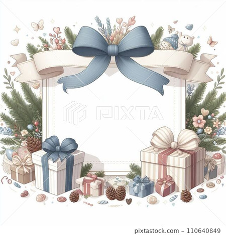 Illustration of a gift with decorations 110640849