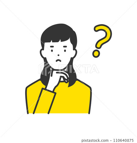 Illustration of a woman wondering 110640875