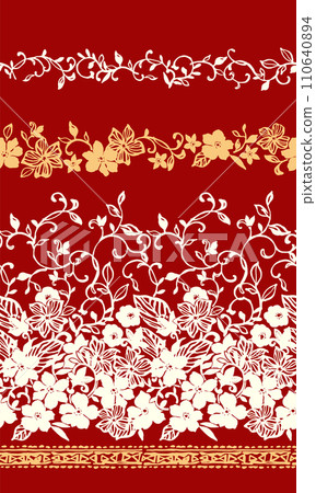 美麗的花卉圖案，非常適合紡織品和背景， 110640894
