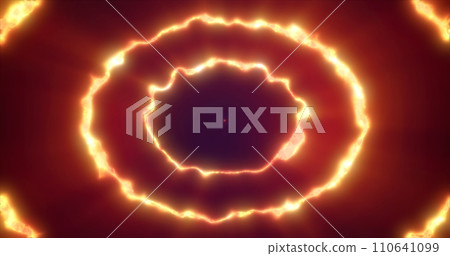 Abstract background looped circles a tunnel of flying yellow fire rings of energy plasma with a glow effect shiny festive bright beautiful futuristic hi-tech Abstract background looped circles a tunnel of flying yellow fire rings of energy plasma with a glow effect shiny festive bright beautiful futuristic hi-tech 110641099
