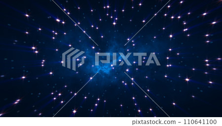 Abstract cosmic background of energetic bright glowing magical stars on a dark sky background 110641100