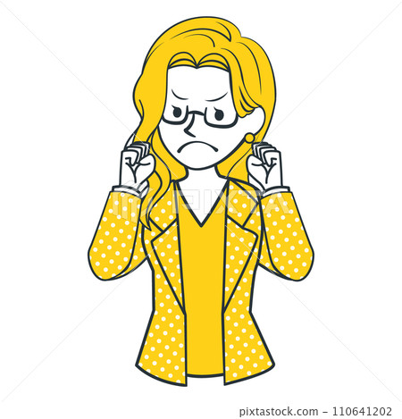 Illustration of a fighting office lady Illustration of a fighting office lady 110641202