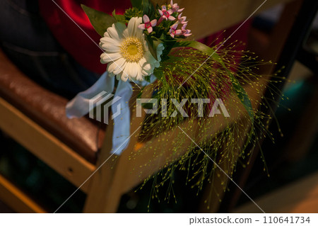 Floral Boutonniere on Lapel 110641734