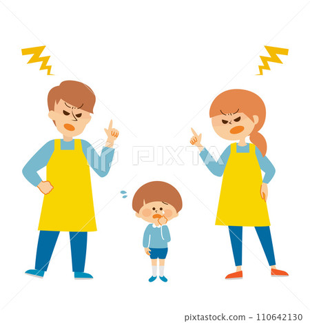 保育員對孩子生氣可愛插畫素材 保育員對孩子生氣可愛插畫素材 110642130
