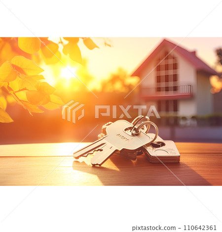 wooden house and key as house model wooden house and key as house model 110642361