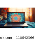 laptop with colorful flower 110642366