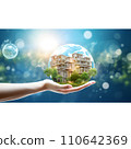 earth with tree and hand 110642369