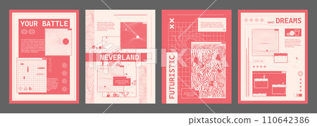 Y2k design template for poster or cover Y2k design template for poster or cover 110642386