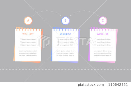Convenient paper-making wishes clear, purchase notes or regular practice clear mockup 110642531