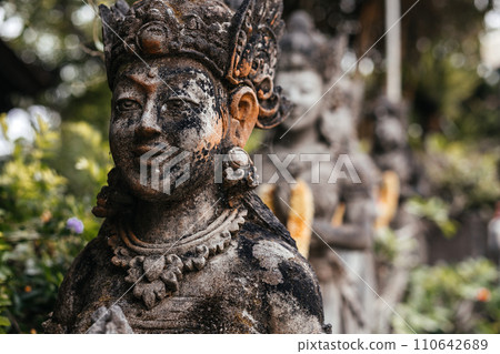 Close up statue portrait in Bali, Indonesia 110642689