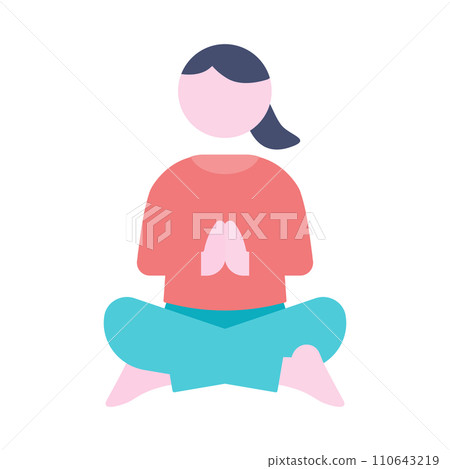 盤腿冥想的女人 盤腿冥想的女人 110643219