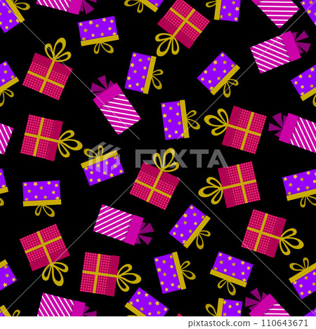 Seamless pattern with colorful gift boxes 110643671