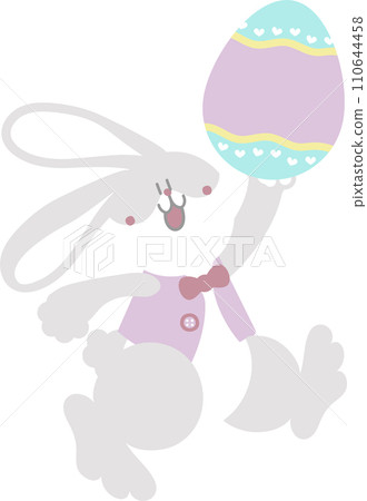 happy easter with bunny rabbit and egg, flat png transparent cartoon character design happy easter with bunny rabbit and egg, flat png transparent cartoon character design 110644458