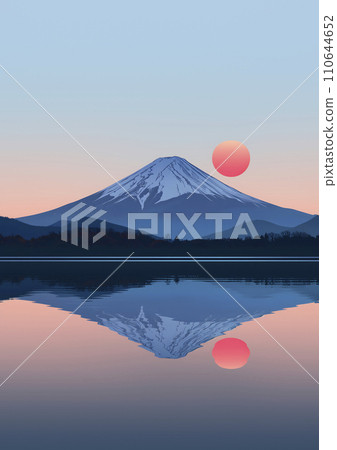 富士山的倒置富士插圖(AI 生成圖像) 富士山的倒置富士插圖(AI 生成圖像) 110644652