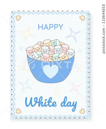 Happy White Day card template. 110644858