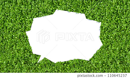 A natural image speech bubble with a beautiful green background 110645237