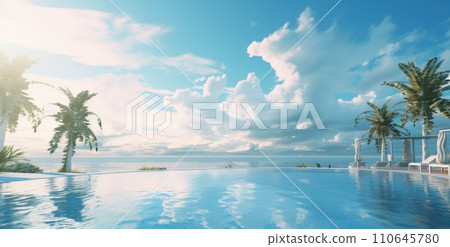 an ocean view from the pool at a resort 110645780