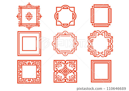 Chinese style message frame in vintage style 110646689