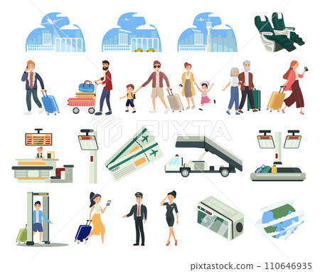 Aircraft travels flat icon. Colored vector element from airport collection. Creative Aircraft travels icon for web design, templates and infographics. Aircraft travels flat icon. Colored vector element from airport collection. Creative Aircraft travels icon for web design, templates and infographics. 110646935