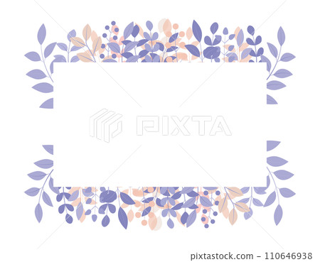 帶有煙熏粉紅色植物的向量框架材料 110646938