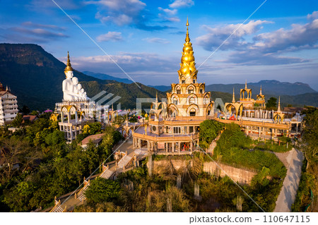 Aerial view of Wat Phra That Pha Sorn Kaew temple in Phetchabun, Thailand Aerial view of Wat Phra That Pha Sorn Kaew temple in Phetchabun, Thailand 110647115