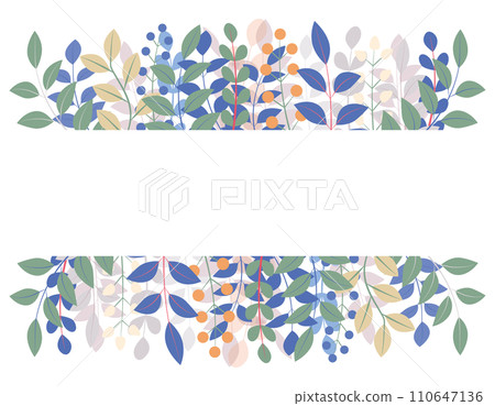 Vector frame material with colorful plants 110647136