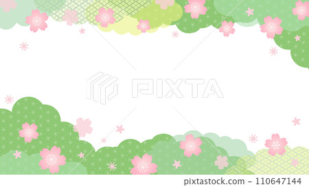 Colorful Japanese style frame vector material of spring-like cherry blossoms Colorful Japanese style frame vector material of spring-like cherry blossoms 110647144