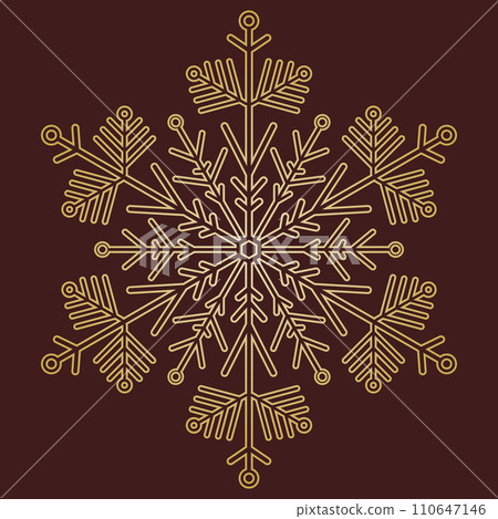 Round Snowflake With Abstract Winter Ornament Round Snowflake With Abstract Winter Ornament 110647146