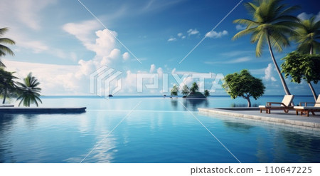 the swimming pool by lake tiki maldives 110647225
