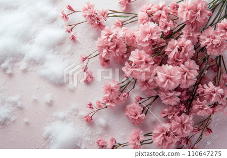 flowers and a photo frame on a white background flowers and a photo frame on a white background 110647275