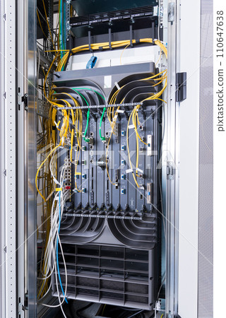 terabit internet router inside internet service provider data center 110647638