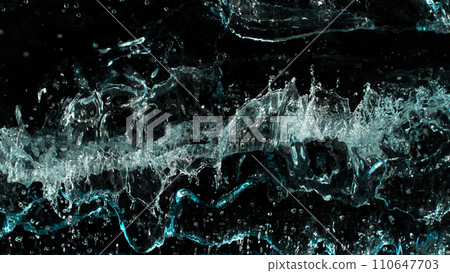 Close-up of splashing water surface on black background 110647703