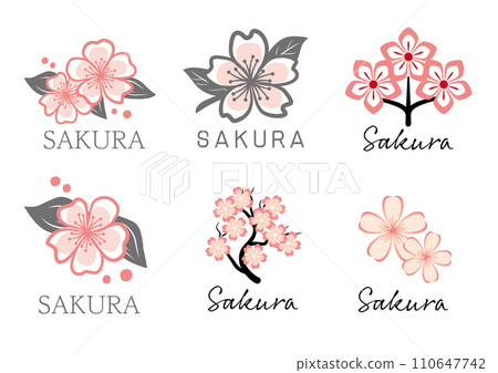 春天櫻花標誌標誌素材集 110647742