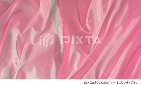 Pastel color transparent silk fabric flowing by wind, close-up 110647753