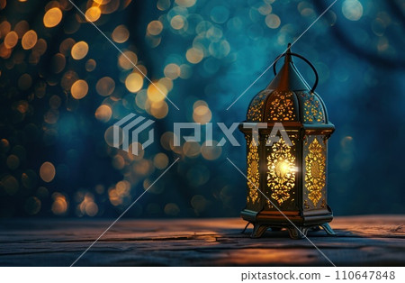 an old traditional lamp lit amidst beautiful bokeh an old traditional lamp lit amidst beautiful bokeh 110647848