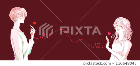 一對男女面對面,命運的紅線相連 一對男女面對面,命運的紅線相連 110649045