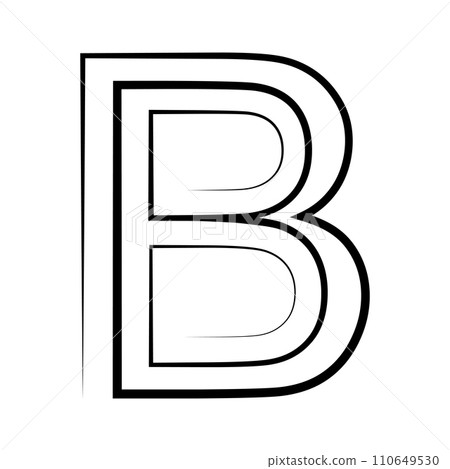 B logo studio letter b one line icon logotype font 110649530