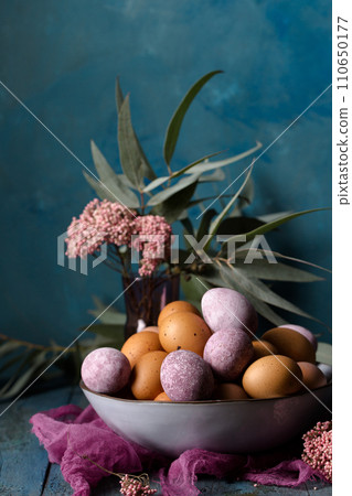 Still life with eggs and flowers Still life with eggs and flowers 110650177